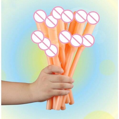 TPXCKz Huge Propene Polymer Penis Willy Disposable Gay Party Drinking Straw Novelty Bar Hen Night Nude Bachelorette New