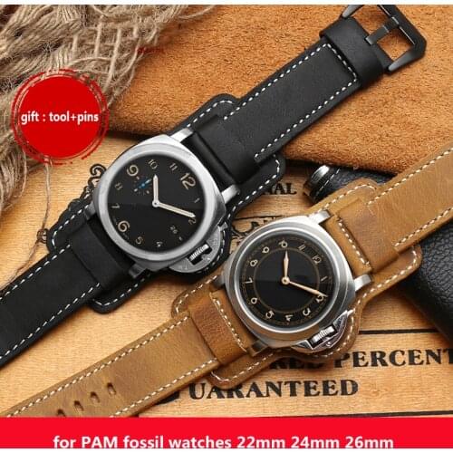 20mm 22mm 24mm 26mm, suitable for Panerai PAM380 111 351 frosted leather surface large leather chain