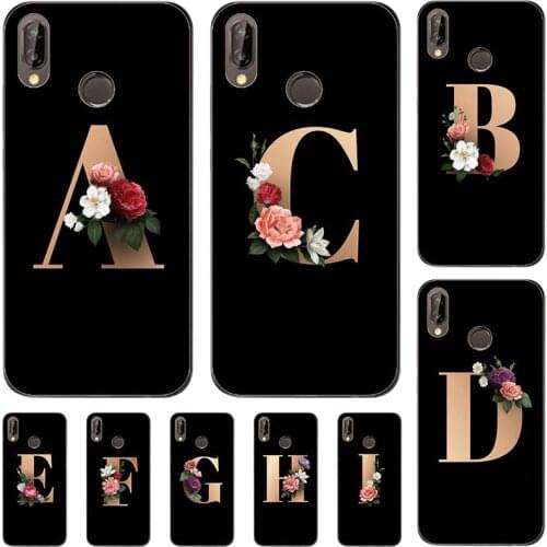 For Huawei Ascend P20 Lite P20lite Nova 3E ANE-LX1 5.8" Case Cute Lovely Cartoon Pattern Flowers Black Letters Soft TPU Cover