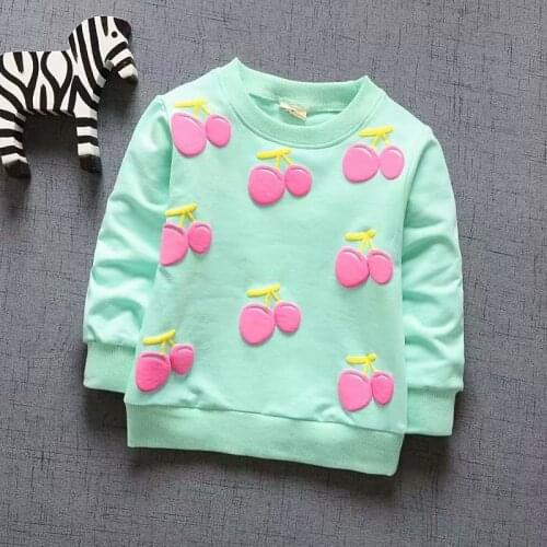 2020 Baby Girls Sweatshirts Spring Autumn Blouses cherry Children HoodiesToddler Infant Boy Girl Sweatshirts pink T-shirt Jacket