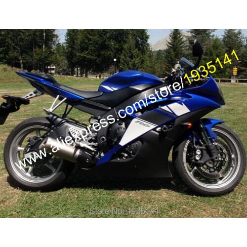 For Yamaha YZF R6 08 09 10 13 14 15 16 YZF-R6 2008-2016 YZFR6 Blue Black White Motorbike Fairing (Injection molding)