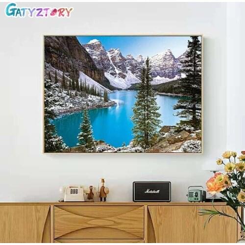 GATYZTORY 5D DIY Diamond Painting Snow Mountain Pictures Diamond Embroidery Sale Scenery Cross Stitch Mosaic Crafts Kit