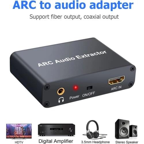 HDMI-compatible ARC Audio Adapter Extractor Digital to Analog Audio Converter L/R Coaxial SPDIF RCA 3.5mm Audio Jack Splitter
