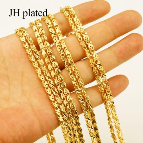 JHplated 60cm/8 Style Ethiopian Necklaces for Women Gold Color Africa Jewelry Eritrea Chain