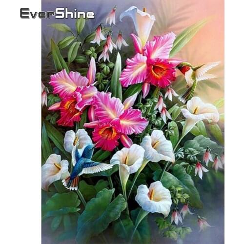 EverShine DIY Diamond Embroidery Lily Picture Rhinestone Full Square Diamond Painting Flowers Beaded Mosaic Home Decor