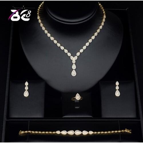 Be 8 Luxury White Color Water Drop Jewelry Sets for Women Necklace Set Wedding Dress Accessories Wholesale Price S415