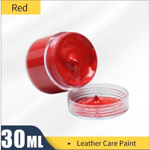 30ml red Leather Paint for Painting Leather Bag,sofa, Shoes and Clothes Free Sponge and Gloves Acryl