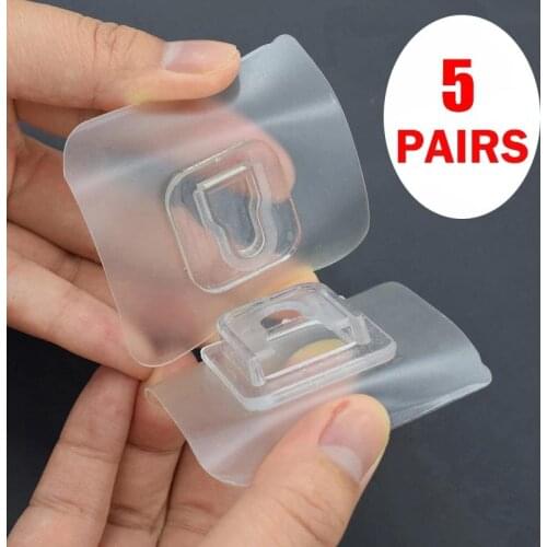 5 Pairs Double Sided Adhesive Wall Hooks Hanger Transparent Suction Cup Sucker Hooks For Kitchen Bathroom Accessories New