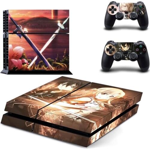 Sword Art Online PS4 Sticker Play station 4 Skin PS 4 Sticker Decal Cover For PlayStation 4 PS4 Console & Controller Skins Vinyl