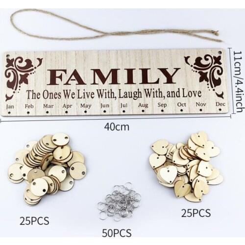 Natural Wooden Advent Calendars DIY Hanging Date Mark Decor Home Hangtag Birthday Reminder Board Birch Plaque Sign