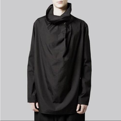 NEW mens Hair stylist original GD fashion male and female head heap lace tie long T-shirt plus size clothing S~5XL