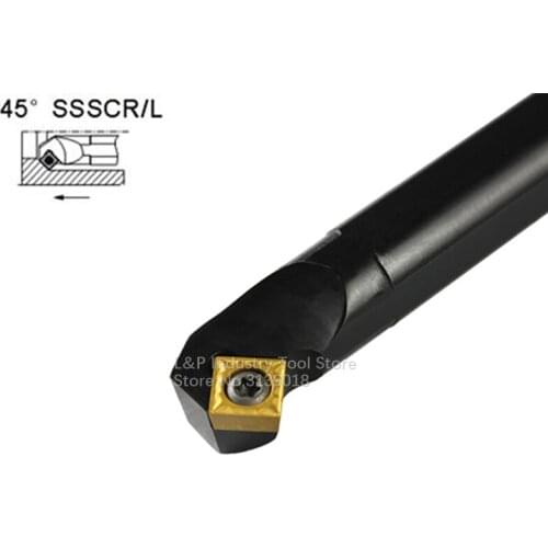 New Cutting Edge Angle 45 Internal Turning Tool S32T-SSSCR09 S32T-SSSCL09 Boring Bar Toolholder Not Including SC**09T3
