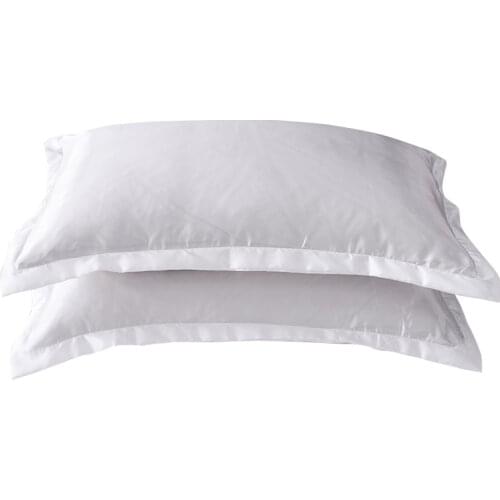 Pure White Satin Silk Pillowcase Cover One Pair Solid Color Ice Silk Pillow Case 48*74cm Women Girls Pillow Cover Free Shipping