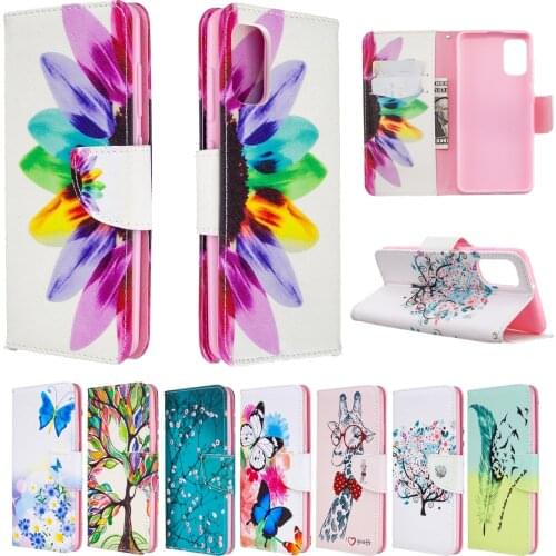 Painted leather case Wallet Case For Samsung A01A11A21A31A51 A30S A50S A10 A20A30 A50 A70 Color Print Pattern Stand Wallet Case