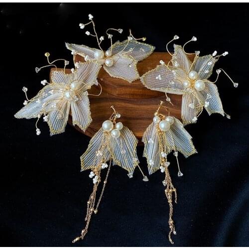 Bridal Hair Band Headdress Pearl Super Fairy Flash Korean Hair Accessories Wedding Dress Evening Dress Birthday