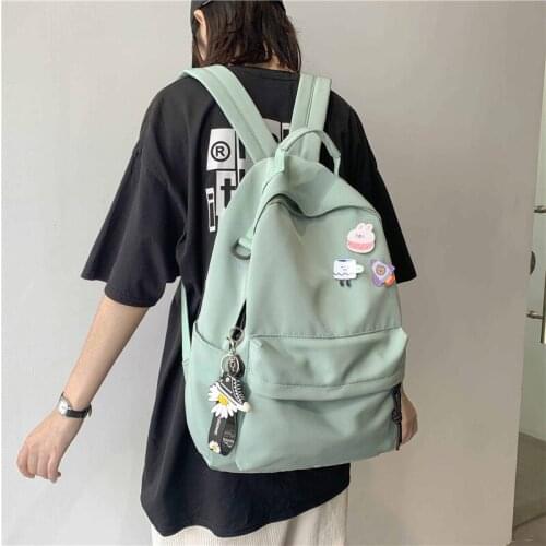 Simple Backpack Fashion Nylon School Women Bag Large Capacity Travel Softback Casual Wild Backpacks Women Bags for Teenage Girls