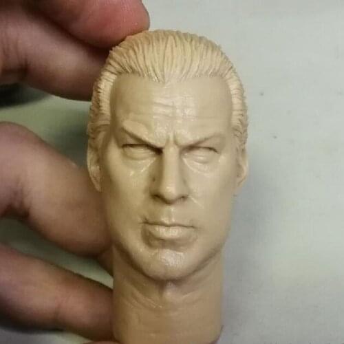 Blank 1/6 Scale Martial Arts Superstar Steven Seagal Head Sculpt Unpainted Fit 12" Figure