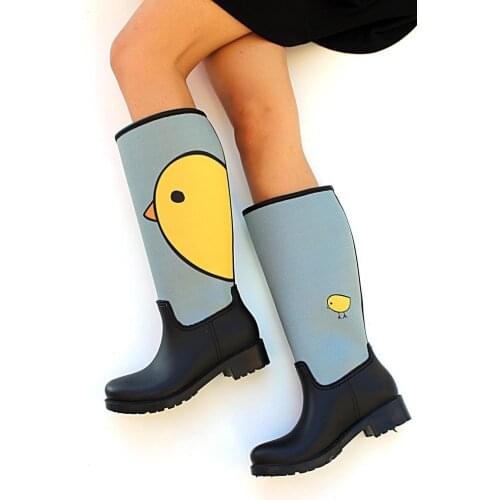 Ç19137Siyah Pink Potin Black Women Boots Ç19137