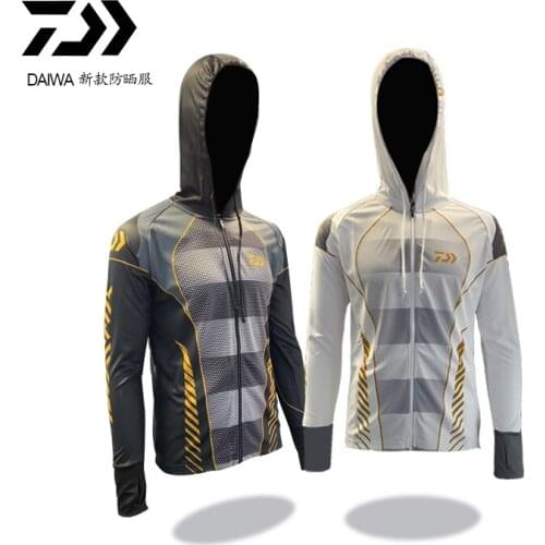 DAIWA Fishing suit Outdoor Sunscreen clothing Ice Silk Quick Dry Sports Clothing Ride Breathable Fishing Hooded Quick drying