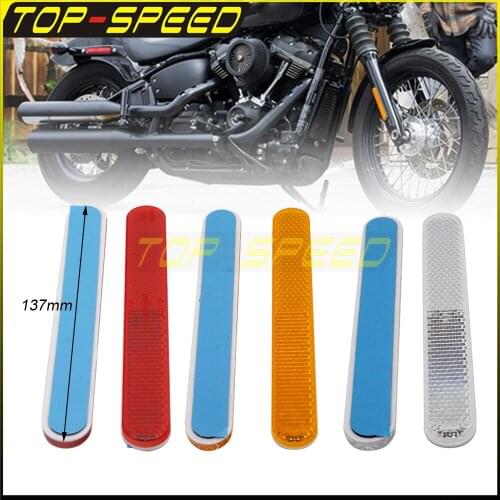 Motorcycle Car Rectangle Safety Reflector Front Fork Lower Legs Slider Warning Reflective Plate Tape Sticker for Harley Dyna