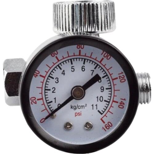 1/4inch Adjustable Mini Air Pressure Regulator Dial Gauge HVLP Spray Gun Pneumatic Air Tools Airbrush Accessories