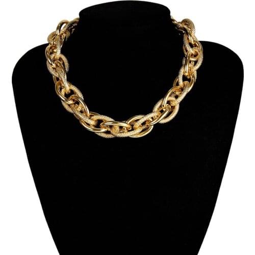 1PCS Gothic Steampunk Chain Choker Necklace For Women Hip Hop Thick Chunky Chain Charm Necklace Jewelry Gifts