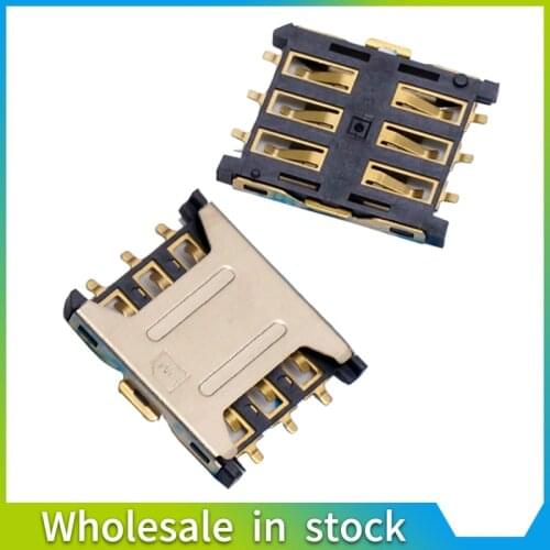 10PCS Nano-SIM card holder Plug Type 6PIN mini sim card socket nano sim card connector best quality