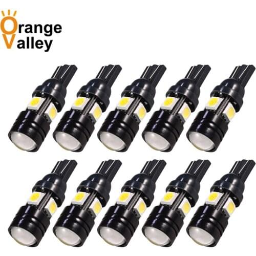 10pcs Hot Products T10 W5W 194 168 4 LED 5050 SMD Car Auto Light Source Wedge Side Lamp Parking Bulbs With COB Lens DC12V