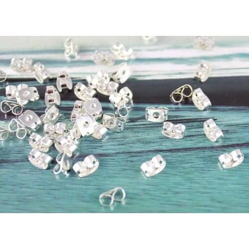 1000PCS Silver Color plate butterfly earring backs stopper #19982