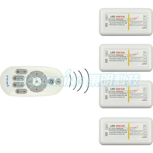 1X remote + 4X 8A 4-zone 2.4G RF Remote controller Wirelesscolor temperatur controller for bulb& led strip,Free Shipping