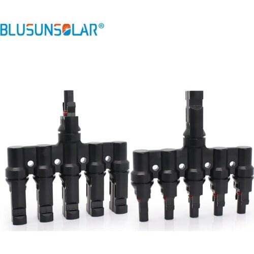2 Pairs/Lot Waterproof Male /Female 5 to 1 T Branch SOLAR PV Connector Solar Panel Branch Cable Connectors TF0168