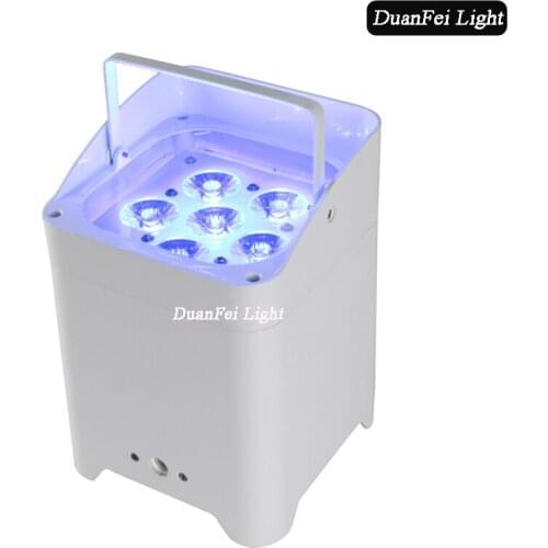 20pcs/lot mini par rgbwa uv wireless battery 6x18w dmx led wall washer led par with wifi phone app control