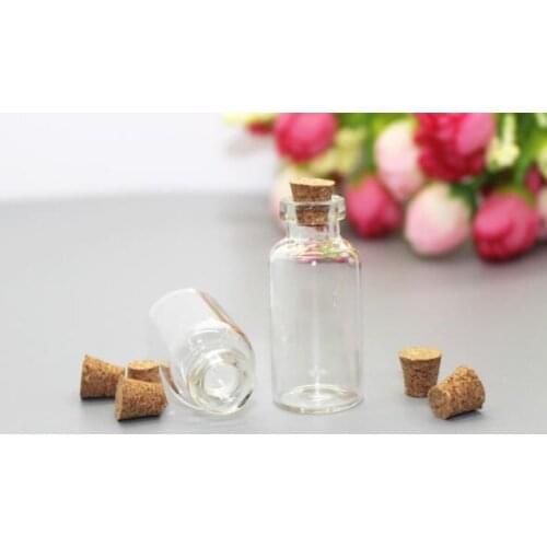 200pcs/lot 5ml Mini Glass Vials Jars Packaging Bottles Test Tube With Cork Stopper Empty Glass Transparent Clear Bottes