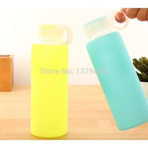 380ML Hollywood stars love glass silicone player water bottle colorful jelly bottle