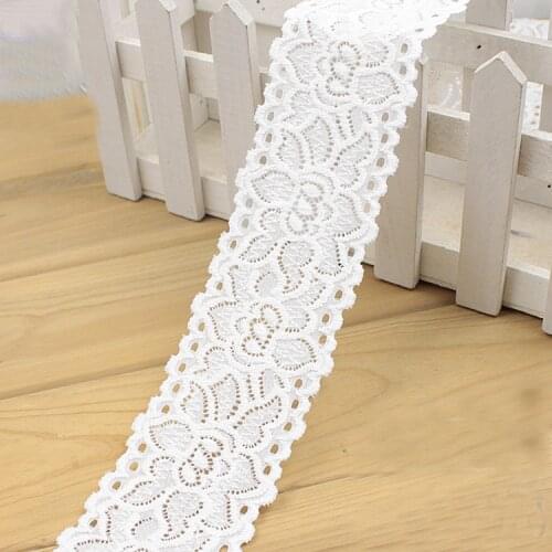 4M/lot 6cm wide off white stretch peony flower lace accessories Clothing skirt clothes decorated thick lace AC852