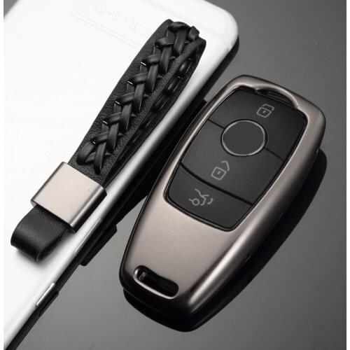 Car Aluminium Alloy Key Holder Cover Bag Key Case For Mercedes Benz 2017 E Class W213 key chrome Chain Ring Cover Accessories