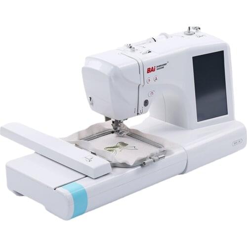 BAI household mini computer sewing and embroidery machine for cap tshirt embroidery