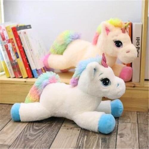 Hot Sale Rainbow Unicorn Plush Toys 40cm 60cm 80cm 2021Kawaii Cute Soft Cartoon Animal Stuffed Toys For Kids Birthday Gift 2021