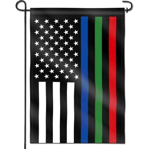 Anley Double Sided Premium Garden Flag, Thin Blue Green and Red Line USA Decorative Garden Flags - 18 x 12.5 Inch