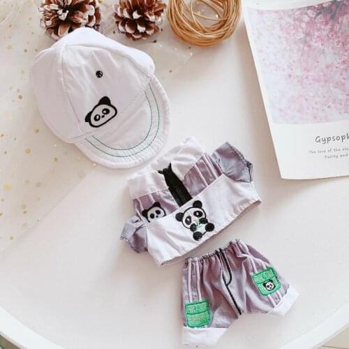 Cute Envelope Panda Boy 20cm set 20cm baby dress cotton doll clothes suit