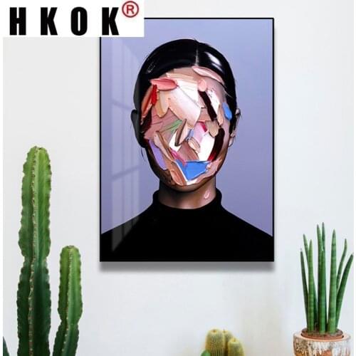 HKOK Canvas Painting Abstract Portraits Paintings Wall Pictures Modern Wall Art Abstract Print Figure Print Poster Home Decor