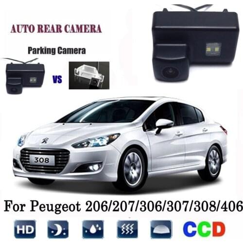 Rear View Camera For Peugeot 206/207/306/307/308/406 CCD/Night Vision/ Reversing Camera/Rear View Camera Rearview RCA camera