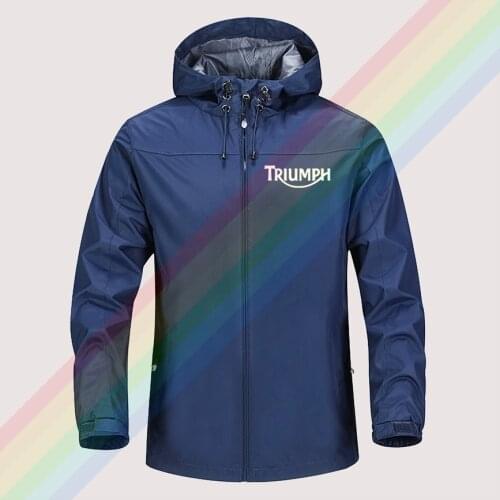 New triumph accessories motorcycle autumn winter sailing hiking Outdoor Hooded Windproof Jacket Men Top Quality Soft Asian size