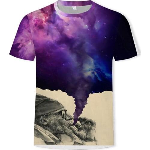 Summer fashion mens and womens T-shirt 3D starry sky printing casual T-shirt fantasy clothing Asian size S-6XLT shirt