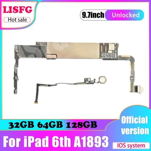 For 2018 iPad 6th 9.7inch A1893 Motherboard,Unlocked WiFi Version Logic Board For iPad 6th 9.7inch Mainboard With IOS System