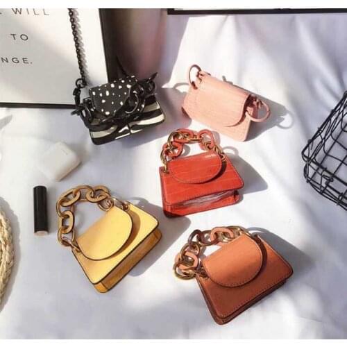 2021 new girls mini lipstick bag mini crocodile print zero wallet chain one-shoulder small square bag students handbag