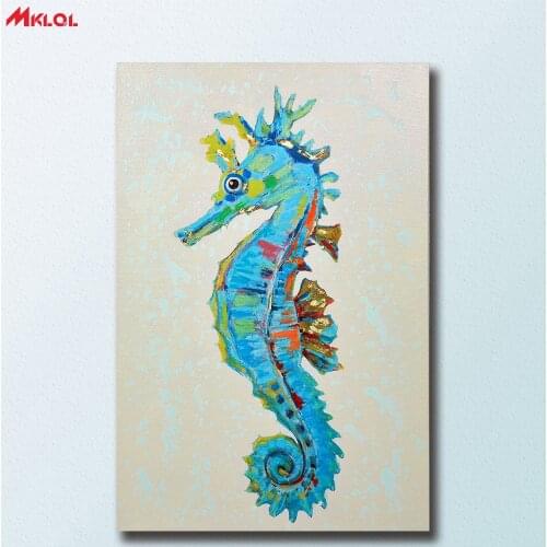 Fashion Oil Painting Seahorse Wall picture Printing Home Decor On Canvas Modern Wall Art Canvas Print Poster Canvas Painting