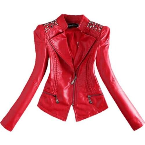 New Arrival 2020 brand Winter Autumn Motorcycle leather jackets black leather jacket women leather coat slim PU jacket Leather