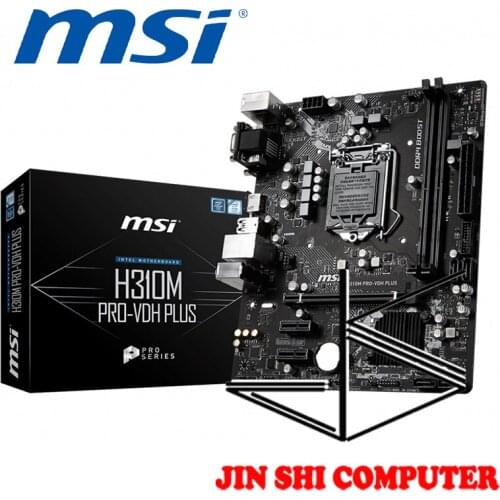 NEW MSI H310M PRO-VDH PLUS Supports 9th / 8th Gen Intel® Core™ LGA 1151 socket Supports DDR4 Memory PCI-E Steel Slot DVI-D & VGA