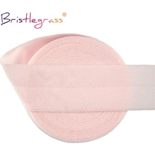 BRISTLEGRASS 2 5 10 Yard 1" 25mm Solid Matte Non-Shiny Foldover Elastic FOE Spandex Band Webbing Tape Hair Tie Dress Sewing Trim